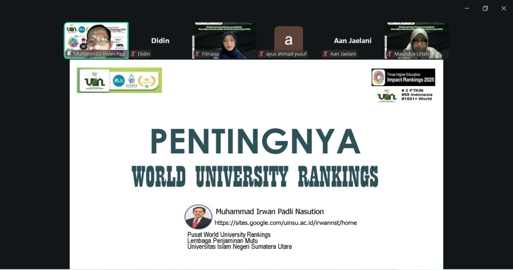 Bimtek Penyusunan Dokumen THE–WUR Perkuat Langkah Internasionalisasi UIN Siber Syekh Nurjati Cirebon