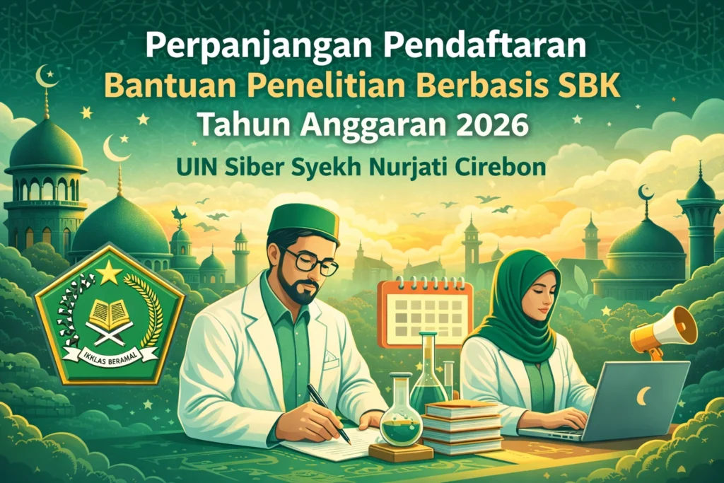 Perpanjangan Pendaftaran Bantuan Penelitian Berbasis SBK Tahun Anggaran 2026 UIN Siber Syekh Nurjati Cirebon