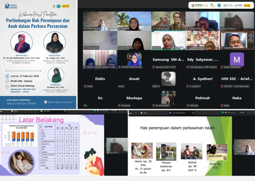 Webinar PSGAD UINSSC Bahas Perlindungan Hak Perempuan dan Anak dalam Perkara Perceraian